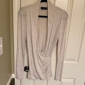Apt. 9 Heather Gray Heathered Wrap Top